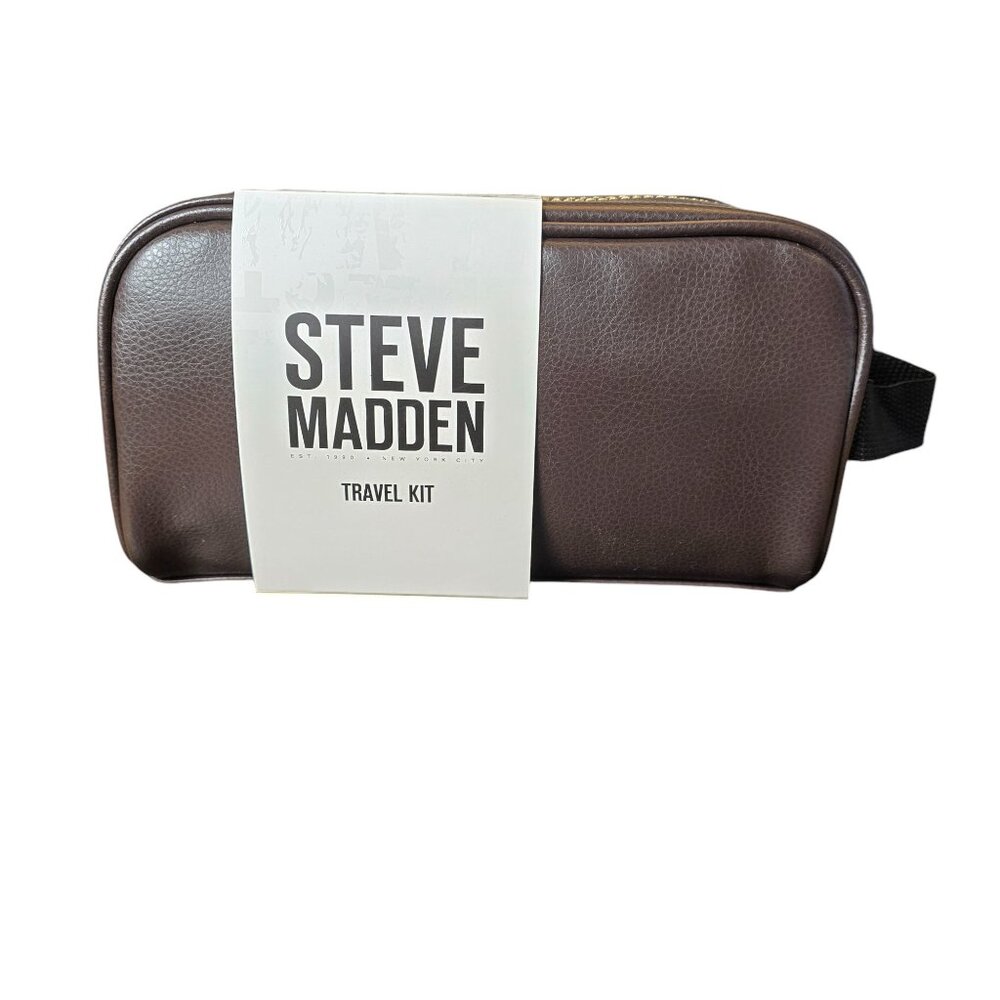Steven Madden Brown Vegan Leather Travel‎ Kit NWT
